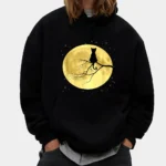 Cat On Moon Mystical Halloween Hoodie