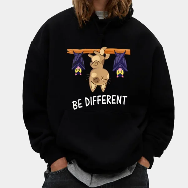 Cat With Bats Be Different Hoodie