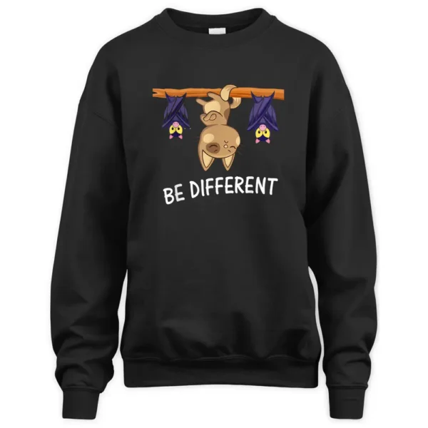 Cat With Bats Be Different Sweatshirt