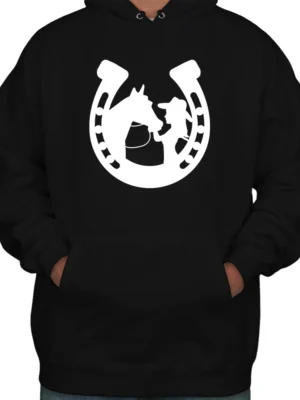 Horseshoe Cowgirl Hoodie – Black 01