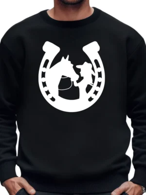 Horseshoe Cowgirl Sweatshirt – Black 01