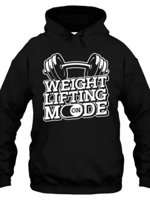 Weight Lifting On Mode Hoodie - Black