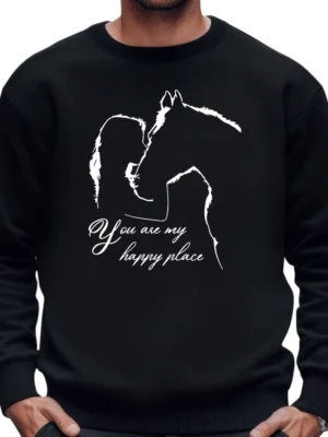 You Are My Happy Place Horse Sweatshirt – Black 03