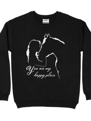 You Are My Happy Place Horse Sweatshirt - Black
