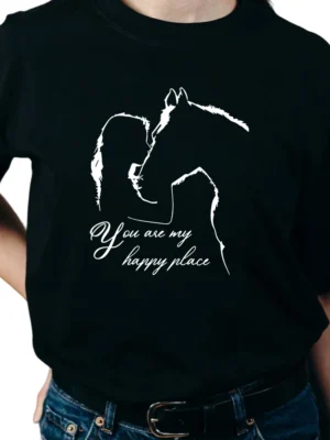 You Are My Happy Place Horse TShirt – Black 05