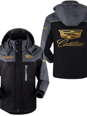 Cadillac Windbreaker Velvet-Lined Warm Durable Jackets Detachable Hood, Windproof Waterproof, Custom Name HAHA170125Y11WJVCADG