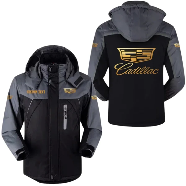 Cadillac Windbreaker Velvet-Lined Warm Durable Jackets Detachable Hood, Windproof Waterproof, Custom Name HAHA170125Y11WJVCADG