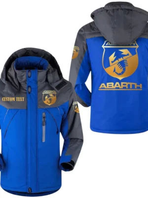 Abarth Golden Logo Windbreaker Windproof Waterproof Jacket Detachable Hood Velvet-Lined Warm Durable, Custom Name HAHA170125Y11WJVABAG