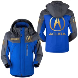 Acura Golden Logo Windbreaker Windproof Waterproof Jacket Detachable Hood Velvet-Lined Warm Durable, Custom Name HAHA170125Y11WJVACUG
