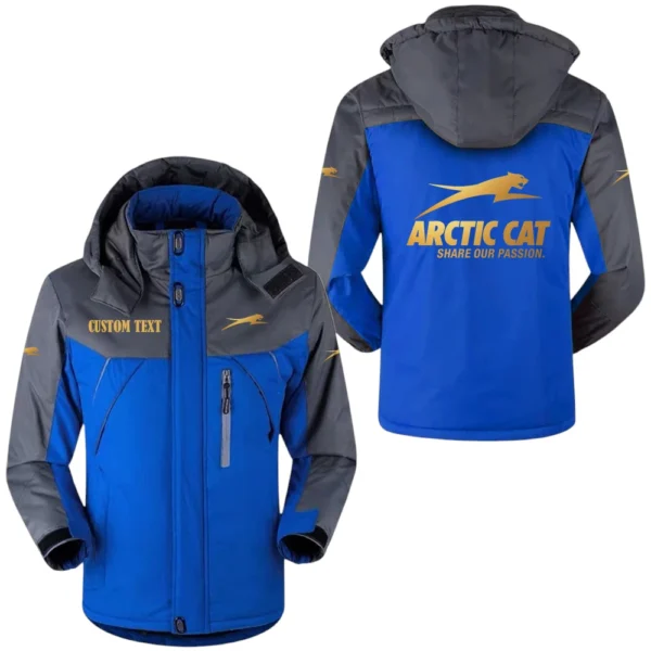 Arctic Cat Golden Logo Windbreaker Windproof Waterproof Jacket Detachable Hood Velvet-Lined Warm Durable, Custom Name HAHA170125Y11WJVARCG