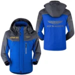 Aston Martin Golden Logo Windproof Waterproof Jacket Detachable Hood Velvet-Lined Warm Durable, Custom Name HAHA170125Y11WJVASMG