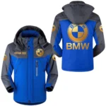 BMW Golden Logo Windproof Waterproof Jacket Detachable Hood Velvet-Lined Warm Durable, Custom Name HAHA170125Y11WJVBMWG