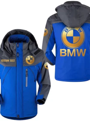 BMW Golden Logo Windproof Waterproof Jacket Detachable Hood Velvet-Lined Warm Durable, Custom Name HAHA170125Y11WJVBMWG