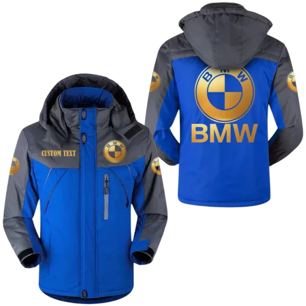 BMW Golden Logo Windproof Waterproof Jacket Detachable Hood Velvet-Lined Warm Durable, Custom Name HAHA170125Y11WJVBMWG