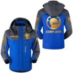 Can Am Emblem Golden Logo Windproof Waterproof Jacket Detachable Hood Velvet-Lined Warm Durable, Custom Name HAHA170125Y11WJVCAEG