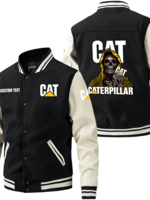 Caterpillar Jacket Men’s Baseball Jacket With PU Leather Sleeve, Custom Name HG170225Y15BJPUCT2CAT