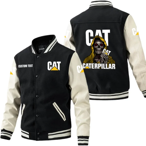 Caterpillar Jacket Men’s Baseball Jacket With PU Leather Sleeve, Custom Name HG170225Y15BJPUCT2CAT