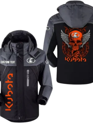 Kubota Windbreaker Velvet-Lined Warm Durable Jackets Detachable Hooded, Windproof Waterproof, Custom Name TN150225Y11WJVCT1KUB