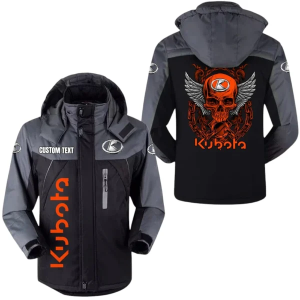 Kubota Windbreaker Velvet-Lined Warm Durable Jackets Detachable Hooded, Windproof Waterproof, Custom Name TN150225Y11WJVCT1KUB