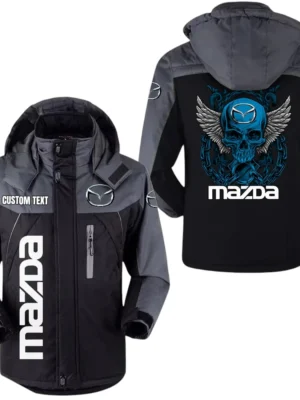 Mazda Windbreaker Velvet-Lined Warm Durable Jackets Detachable Hooded, Windproof Waterproof, Custom Name TN150225Y11WJVCT1MAZ