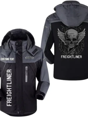 Freightliner Jacket Velvet-Lined Warm Durable Jackets with Detachable Hood, Windproof Waterproof, Custom Name TN180225Y11WJVCT1FRE