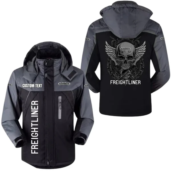 Freightliner Jacket Velvet-Lined Warm Durable Jackets with Detachable Hood, Windproof Waterproof, Custom Name TN180225Y11WJVCT1FRE
