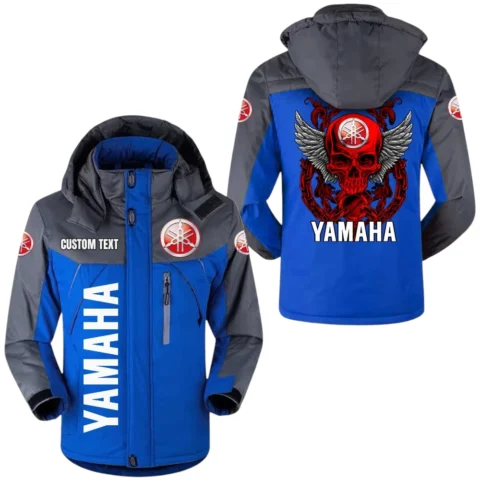 Yamaha Exclusive Logo Windproof Waterproof Jacket Detachable Hood Velvet-Lined Warm Durable, Custom Name TN130225Y11WJVCT1YMH