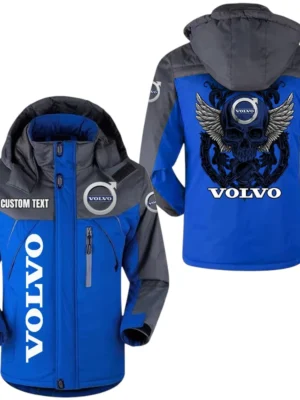 Volvo Exclusive Logo Windproof Waterproof Jacket Detachable Hood Velvet-Lined Warm Durable, Custom Name TN140225Y11WJVCT1VV