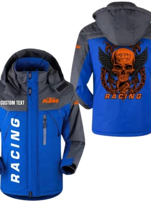 KTM Jacket Exclusive Logo Windproof Waterproof Jacket Detachable Hood Velvet-Lined Warm Durable, Custom Name TN150225Y11WJVCT1KMT