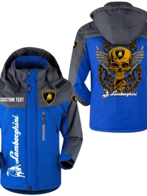 Lamborghini Jacket Windproof Waterproof Jacket Detachable Hood Velvet-Lined Warm Durable, Custom Name TN150225Y11WJVCT1LAM