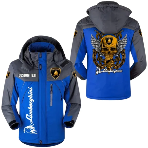 Lamborghini Jacket Windproof Waterproof Jacket Detachable Hood Velvet-Lined Warm Durable, Custom Name TN150225Y11WJVCT1LAM