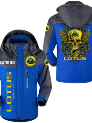 Lotus Cars Jacket Exclusive Logo Windproof Waterproof Jacket Detachable Hood Velvet-Lined Warm Durable, Custom Name TN150225Y11WJVCT1LOT