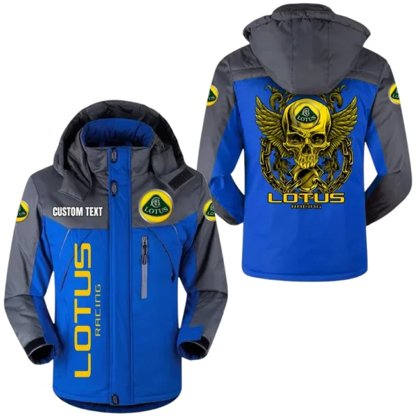 Lotus Cars Jacket Exclusive Logo Windproof Waterproof Jacket Detachable Hood Velvet-Lined Warm Durable, Custom Name TN150225Y11WJVCT1LOT