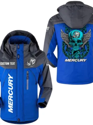 Mercury Marine Windproof Waterproof Jacket Detachable Hood Velvet-Lined Warm Durable, Custom Name TN150225Y11WJVCT1MEM