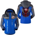 MG Cars Windproof Waterproof Jacket Detachable Hood Velvet-Lined Warm Durable, Custom Name TN150225Y11WJVCT1MGC
