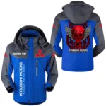 Mitsubishi Exclusive Logo Windproof Waterproof Jacket Detachable Hood Velvet-Lined Warm Durable, Custom Name TN150225Y11WJVCT1MIT