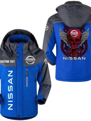 Nissan Exclusive Logo Windproof Waterproof Jacket Detachable Hood Velvet-Lined Warm Durable, Custom Name TN150225Y11WJVCT1NIS