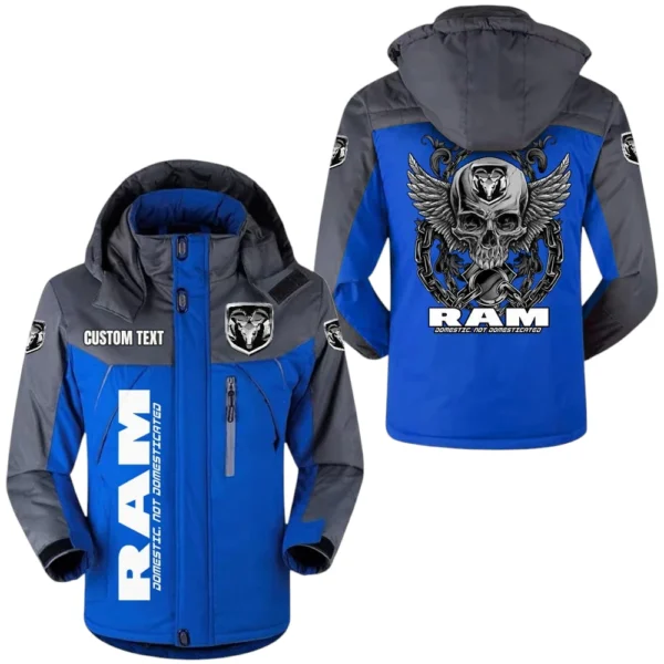 Ram Exclusive Logo Windproof Waterproof Jacket Detachable Hood Velvet-Lined Warm Durable, Custom Name TN150225Y11WJVCT1RAM
