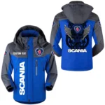 Scania Windproof Waterproof Jacket Detachable Hood Velvet-Lined Warm Durable, Custom Name TN150225Y11WJVCT1SCA