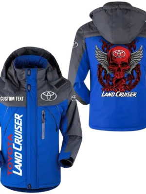Toyota Land Cruiser Windproof Waterproof Jacket Detachable Hood Velvet-Lined Warm Durable, Custom Name TN150225Y11WJVCT1TLC