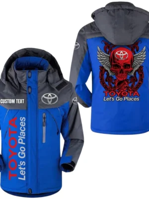 Toyota Exclusive Logo Windbreaker Windproof Waterproof Jacket Detachable Hood Velvet-Lined Warm Durable, Custom Name TN150225Y11WJVCT1TOY