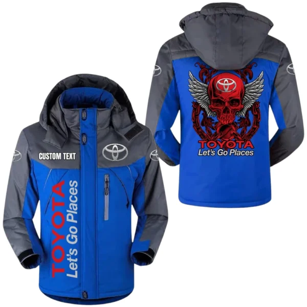 Toyota Exclusive Logo Windbreaker Windproof Waterproof Jacket Detachable Hood Velvet-Lined Warm Durable, Custom Name TN150225Y11WJVCT1TOY