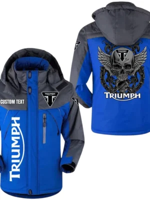 Triumph Motorcycles Windproof Waterproof Jacket Detachable Hood Velvet-Lined Warm Durable, Custom Name TN150225Y11WJVCT1TRI