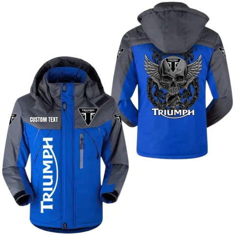 Triumph Motorcycles Windproof Waterproof Jacket Detachable Hood Velvet-Lined Warm Durable, Custom Name TN150225Y11WJVCT1TRI
