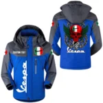 Vespa Exclusive Logo Windproof Waterproof Jacket Detachable Hood Velvet-Lined Warm Durable, Custom Name TN150225Y11WJVCT1VES