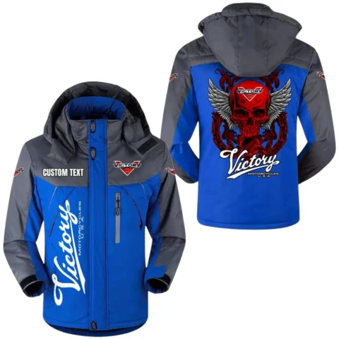 Victory Motorcycles Windproof Waterproof Jacket Detachable Hood Velvet-Lined Warm Durable, Custom Name TN150225Y11WJVCT1VIC