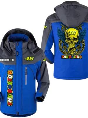 Valentino Rossi 46 Windproof Waterproof Jacket Detachable Hood Velvet-Lined Warm Durable, Custom Name TN150225Y11WJVCT1VLT