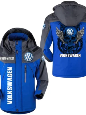 Volkswagen Windbreaker Windproof Waterproof Jacket Detachable Hood Velvet-Lined Warm Durable, Custom Name TN150225Y11WJVCT1VOL