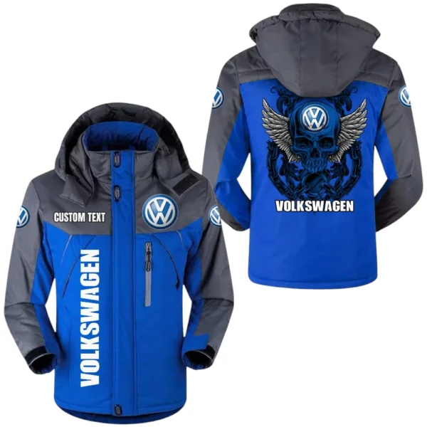 Volkswagen Windbreaker Windproof Waterproof Jacket Detachable Hood Velvet-Lined Warm Durable, Custom Name TN150225Y11WJVCT1VOL