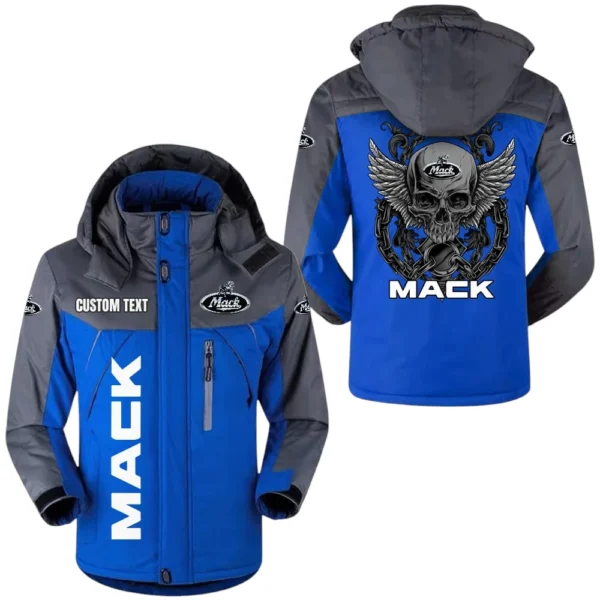Mack Trucks Jacket Windproof Waterproof Jacket Detachable Hood Velvet-Lined Warm Durable, Custom Name TN150225Y11WJVCT2MAN